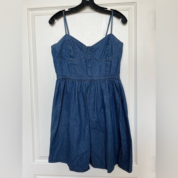 Free People Dresses & Skirts - Free People Denim Cotton Dot Mini Dress